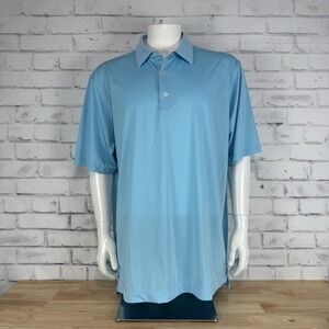 FootJoy Shirt Men's Extra Large XL Polo Short Sleeve Golfing FJ Blue Polka Dot